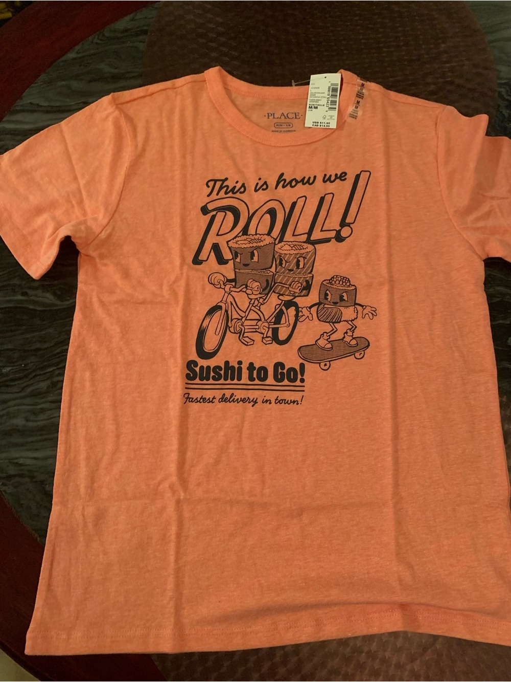 The Children's Place Coral Graphic 'This is how we ROLL!' Tee